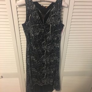 Black and white high low lace dress